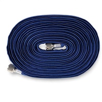 Tuyau d'arrosage extensible Premium de 7,6 m (25 pieds) bleu Magic, flexible, avec raccords métalliques argentés, anti-torsion, idéal pour petits patios