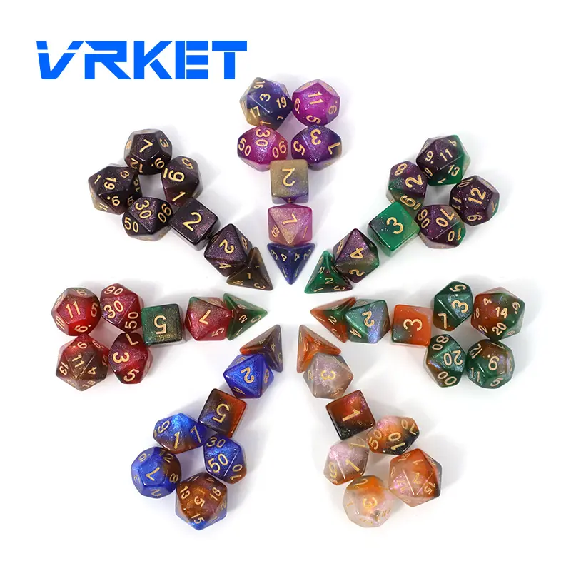 VRKET Dadu Resin DND Game Santai dan Hiburan, untuk Bermain Peran