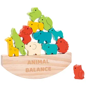 Высокое качество животных баланс блок деревянная игрушка тренировочный баланс для маленького ребенка