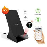 Two Way Audio Spy Camera Wireless Charger Night Vision Hidden Wifi Camera Support Mobile Remote Control