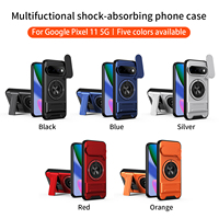 Casing Ponsel Desain Armor Baru dengan Pelindung Lensa Kamera Geser, Cincin Magnetik, dan Penyangga untuk Google Pixel/9 Pro XL/10 Pro XL/11 Pro XL 5G