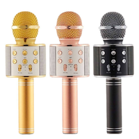 Microphone sans fil multifonctionnel 858 Bluetooth, microphone portable, livré avec audio, un microphone de chant pour enfants Kgobo Mobile