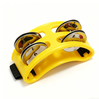 YH Brand Different Colors Plastic Metal Mini Size (10x4cm) Foot Shaker Hand Bell Tambourine Musical Instrument Accessories