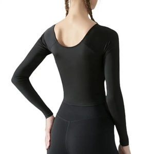 Haut de yoga léger et élastique pour femme, à manches longues, col croisé, imprimé, respirant, confortable, coupe ajustée, amovible - Product Image 5