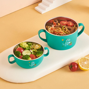Tazón de Comida para Bebés con Diseño de Dinosaurio, Acero Inoxidable 316, Aislado, con Tapa, para Niños de 1 a 2 Años - Product Image 3