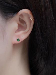 Xinfly AU750 18K Gold Luxury <b>Stud</b> Earrings 0.6ct Vivid Green <b>Emerald</b> Italy's 750 Series Jewelry - Product Image 5