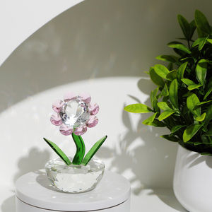 Figurine boule de cristal, ornement de table, fleur décorative, objet de collection, art populaire écologique, décoration intérieure, cadeaux souvenirs - Product Image 2