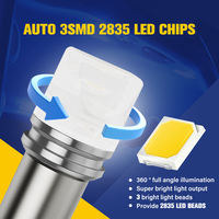 RCJ voiture LED ampoules 2835 3SMD Auto intérieur lumières plaque d'immatriculation dôme lampe de lecture BA9S T4W