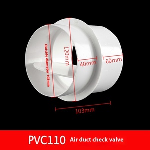 110 160 180 200 Ventilador de ventilación de <span class=keywords><strong>PVC</strong></span> Válvula de retención de aire antirretorno Conducto de escape unidireccional de baja presión Accesorios de tubería de retención de plástico" - Product Image 6