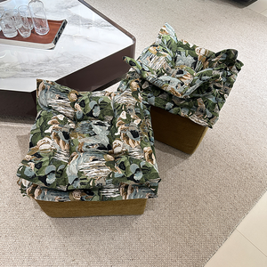 เก้าอี้โซฟาสไตล์มินิมอลจากอิตาลีที่วางเท้าทำจากผ้าหรูหราสำหรับบ้านห้องนั่งเล่นประตูทางเข้าท่าเรือปีใหม่เฟอร์นิเจอร์ - Product Image 2