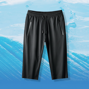 Pantaloni da allenamento lunghi 7/8 per uomo e donna abbigliamento da ginnastica per allenamento fresco con cerniera a rete di raffreddamento del ghiaccio - Product Image 1