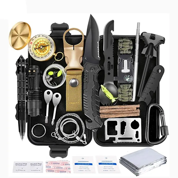 Multifunctional Emergency Survival Kit Portable Survival Equipment Outdoor Camping Survival First Aid Kit For Hiking