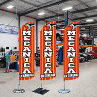 Drapeau promotionnel numérique imprimé pour ateliers de réparation automobile, mât en aluminium avec fibre de polyester double face – Offre spéciale