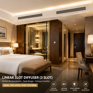 Diffusore Lineare a 3 Fessure Personalizzato in Alluminio, Griglia <span class=keywords><strong>di</strong></span> Ventilazione HVAC per Sistemi <span class=keywords><strong>di</strong></span> Climatizzazione a Soffitto per Hotel - Product Image 4