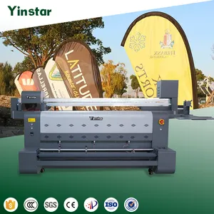 Yinstar 1.6m 4 Head EPS I3200 Printhead Sublimation Direct Hand Waving Feather Flag Double Side Textile Fabric Printer Machine