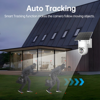 Caméra de sécurité solaire 4G PTZ extérieure sans fil 3MP Vision nocturne couleur Enregistrement 24h/24 et 7j/7 Détection et suivi humain Audio bidirectionnel