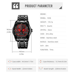 Skmei 9358 hommes d'affaires montre simple mouvement à quartz étanche en acier inoxydable bande 3ATM verre plusieurs couleurs - Product Image 5