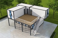 Maison de conteneur de bureau de luxe de 40 pieds, 2 étages, 4 chambres, maison mobile en acier préfabriquée, mini maison modulaire portable