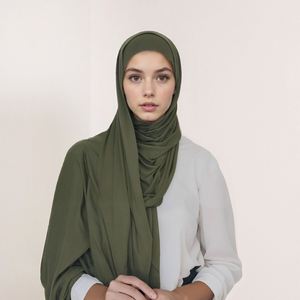 Ensemble Hijab et Foulard Long en Polyester à Motif Uni pour Femmes du Moyen-Orient – Respirant, Anti-Transpiration, Anti-Sable, Anti-UV – Collection Printemps - Product Image 1