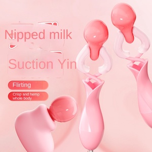 USB Weibliche Utensilien Muster Vibrierende Sexspielzeug <span class=keywords><strong>Mako</strong></span> Saugen Doppel brust Clip Adult Supplies - Product Image 1