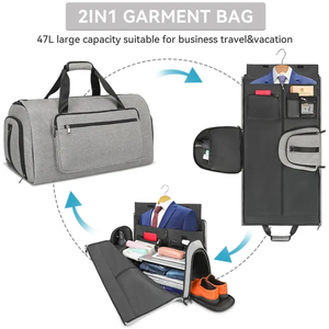 Sac de voyage pliable pour homme, sac de week-end convertible, grand, imperméable, avec logo personnalisé, sac de transport pour vêtements, sac de voyage - Product Image 1