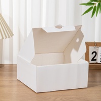 Boîte à pâtisserie carrée avec fenêtre transparente, emballage alimentaire en papier blanc pour mini-gâteaux, beignets, pâtisseries, taille personnalisée, logo disponible