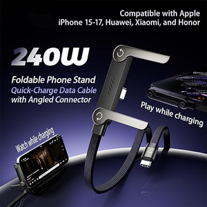 Câble de charge invisible 240W à charge ultra-<span class=keywords><strong>rapide</strong></span>, support invisible 2-en-1 pour <span class=keywords><strong>iPhone</strong></span> 15/16/17 iOS USB-C - Product Image 6