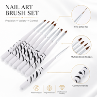 Lot de pinceaux de nail art personnalisés pour studio de beauté : dégradé, estompage, pointillage, dessin et liner fin – Fournitures en gros pour ongles