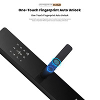 Serrure de porte électrique à commande à distance via l'application TTlock, serrure intelligente à empreintes digitales, mot de passe, carte-clé, serrure numérique intelligente pour porte d'entrée en bois ou en acier