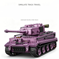 Modèle de char allemand Tiger de la Seconde Guerre mondiale, version Ghost Purple, blocs de construction DIY, jouet militaire en ABS, unisexe, pour les 14 ans et plus