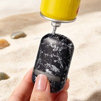 Mini briquet rond rechargeable coupe-vent à flamme rouge avec briquet à gaz butane gonflable