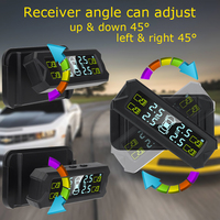 Presisi tinggi tenaga surya TPMS pemantau tekanan ban Built-in Sensor stiker kaca depan deteksi kaca depan pengukur ban