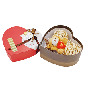 Luxury <b>Red</b> Heart-Shape Kraft Paper Box with <b>Ribbon</b> Rigid Cardboard Gift Box for Holiday Food Perfume Packaging and Other Items - Product Image 4