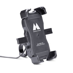 Support de moto avec chargeur USB sans fil Midland MH-Pro WC - Product Image 1