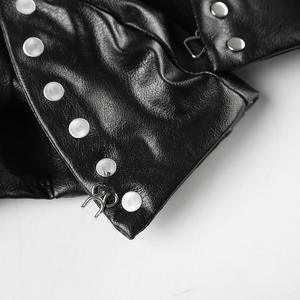 时尚酷女孩穿女性Pu皮革作物夹克和迷你裙豹子裤2件套性感修身Y2K两件套女性 - Product Image 5