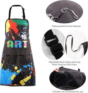 Delantal de pintura con bolsillos, delantales de artista, regalos, regalo de amante del arte para profesor de arte, estudiante, <span class=keywords><strong>pintor</strong></span>, delantal impermeable - Product Image 3
