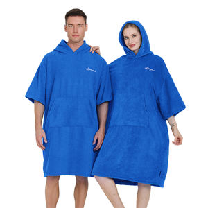 Wholesale Custom Adult Kids Beach Surf Swim Diving Hooded Poncho Half Sleeve <b>Changing</b> <b>Towel</b> Robe Surf Poncho with Hood - Product Image 1
