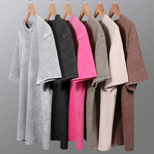 เสื้อยืดคอตตอน 100% หนัก 230 GSM ล้างสีแบบแอซิดวอช สกรีนโลโก้ได้ตามต้องการ เสื้อยืดวินเทจสำหรับผู้ชาย - Product Image 1