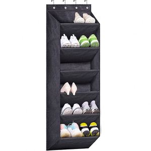 Folding Hanging Over Door Organizer with 5 Clear Dust-Proof Pocket Organizer for Kid's Toys - Product Image 1