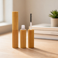 Flacons compte-gouttes avec bouchon à vis et compte-gouttes en bambou, idéaux pour les cosmétiques, les huiles essentielles, le stockage de parfums, les tubes de mascara