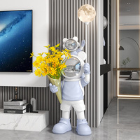 Décor à la maison INS Parent-enfant astronaute Vase lune lampe au sol grand ornement décoratif pour maison résine artisanat cadeau