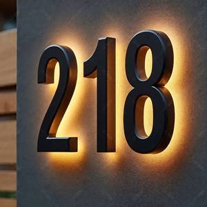 Número de Casa de metal moderno, señal de números de habitación de hotel, número de casa personalizado, placa de número de dirección, decoración de pared del hogar, - Product Image 3