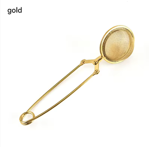 Filtro per Tè in Rete per Caffè ed Erbe, Infusore a Sfera in Acciaio Inox Placcato <span class=keywords><strong>Oro</strong></span> e <span class=keywords><strong>Oro</strong></span> Rosa con Manico - Product Image 6