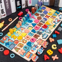 Tableau d'association en bois chiffres et lettres, puzzle éducatif, blocs de construction pour enfants, bébés, tout-petits, apprentissage précoce