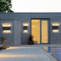 Applique murale LED étanche IP65 en aluminium, forme vague, éclairage d'ambiance extérieur