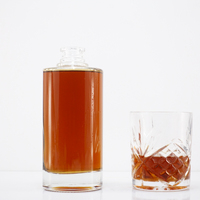 Bouteilles en verre vides en forme de cylindre 500ml pour vodka whisky tequila brandy rhum gin