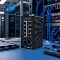 Switch Industrial IE-1000-4T1T-LM de 5 Puertos Gigabit Uplink, Montaje en Riel DIN, Gateway de Red IoT Robusto