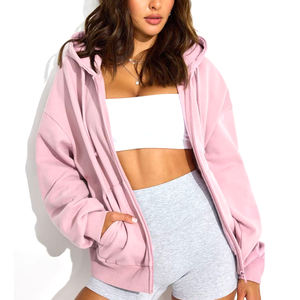 Sweat-shirts à capuche zippés pour femmes, respirants, en polaire, manches longues, streetwear, 100% coton, légers, parmi les plus vendus - Product Image 1