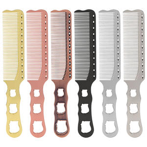 Ensemble de peignes en plastique antistatique résistant à la chaleur avec logo personnalisé électro-plaqué, peigne de coiffure, peigne à queue pointue, peigne de barbier - Product Image 1