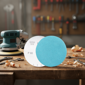 Disques de ponçage Velcro robustes P80 150 mm pour le polissage du bois et du métal - Product Image 3